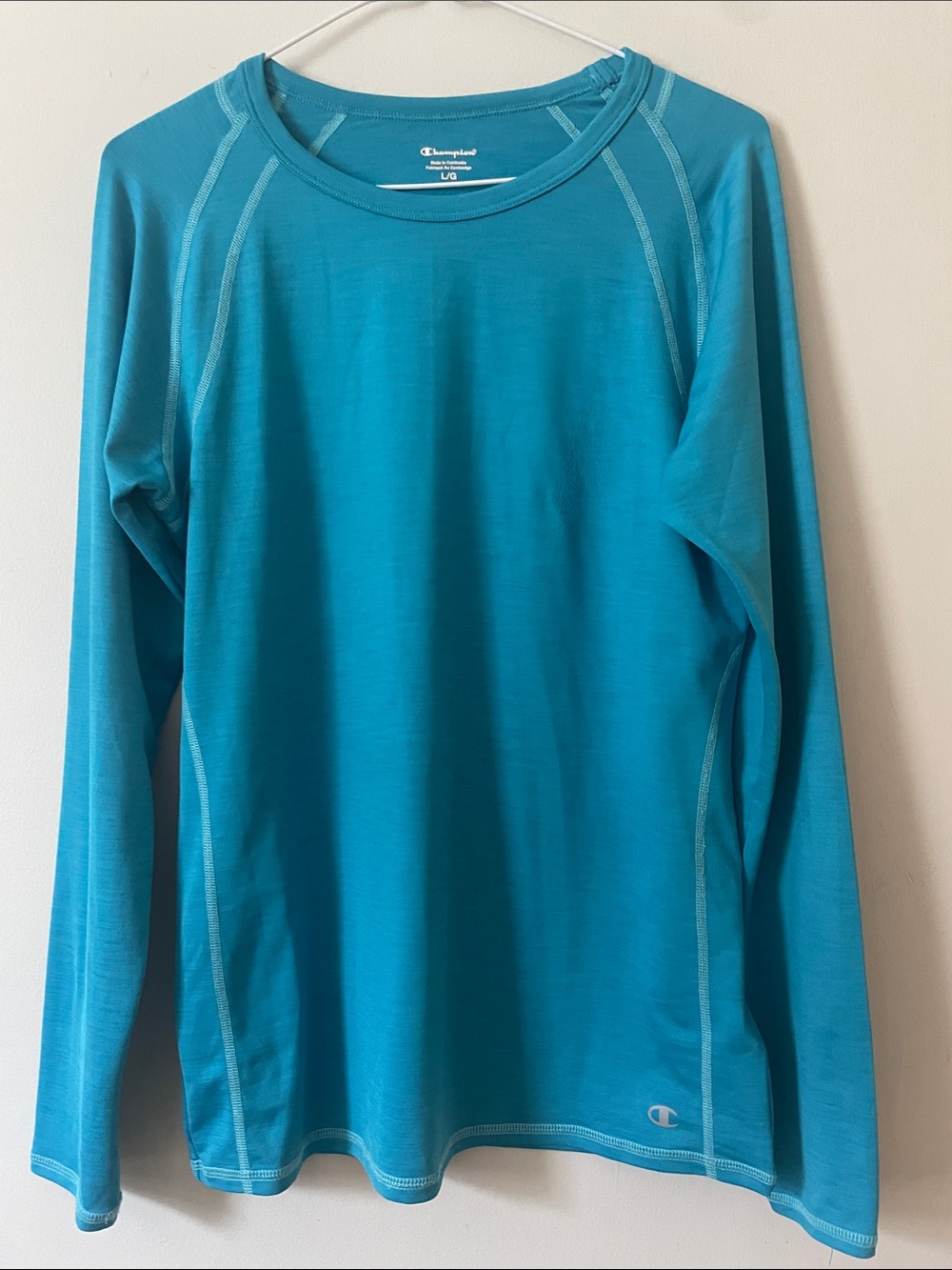 Champion Performance Long Sleeve Athletic Top Teal Women’s Large